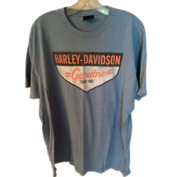 HARLEY DAVIDSON CALIENTE SAN ANTONIO TEXAS BLUE SHORT SLEEVE T SHIRT - Picture 1 of 5